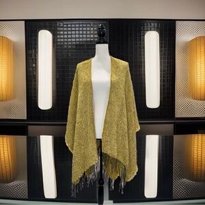 WOMENS YELLOW/MUSTARD & BLACK SHAWL/KIMANO/CARDIGAN/BOHO CAPE ONE SIZE. NWT!